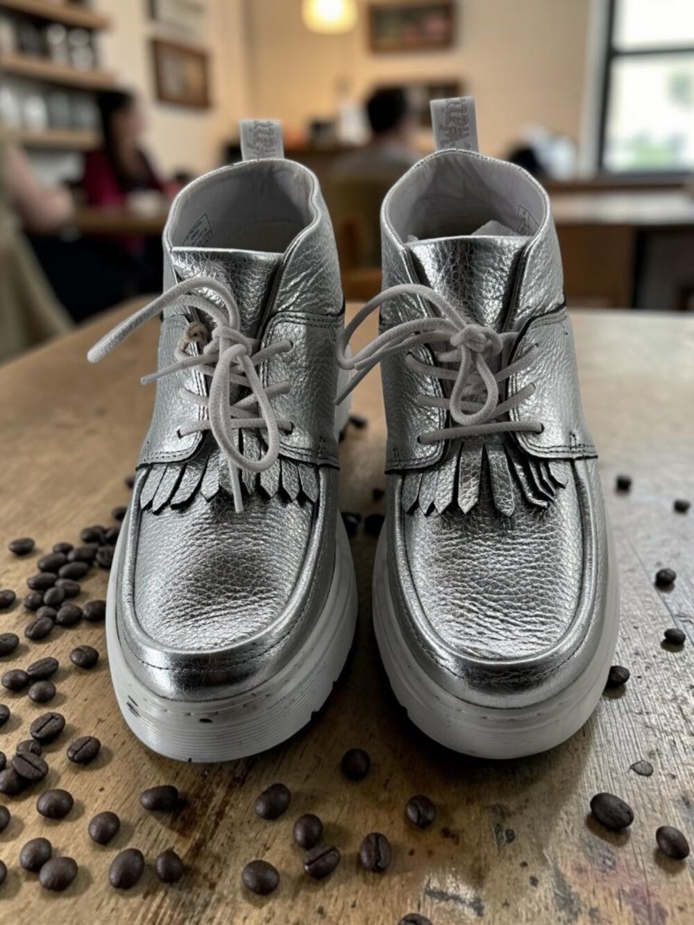 Dr. Martens Jemima Silver Metallic Loafer Sneaker 7 - Picture 3 of 6